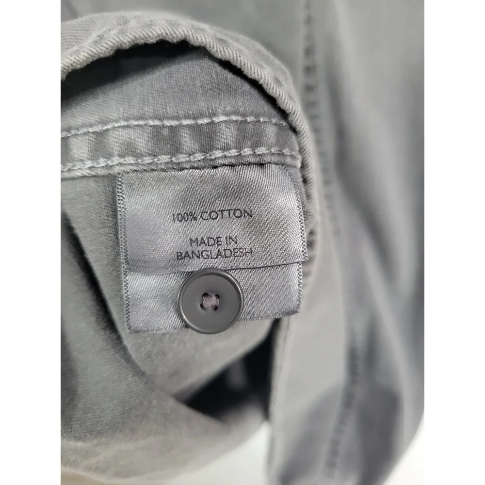 Levis Mens XL Gray Long Sleeve Button Down Work Utility Shirt Cotton Heavyweight